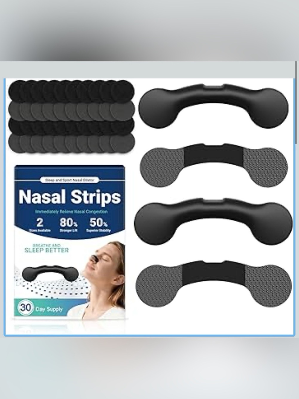 Black Nasal Strips - Breath Better Nasal Dilators